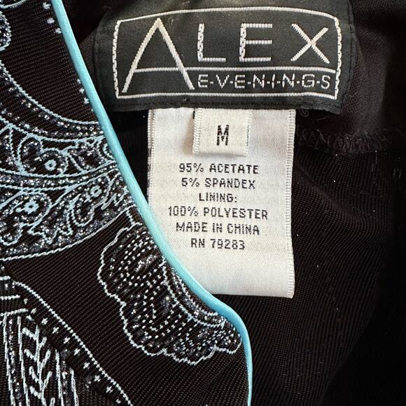 Alex Evenings Set Paisley Jacket Tank Top Set Glitter Black Wedding Formal Party - Picture 2 of 8